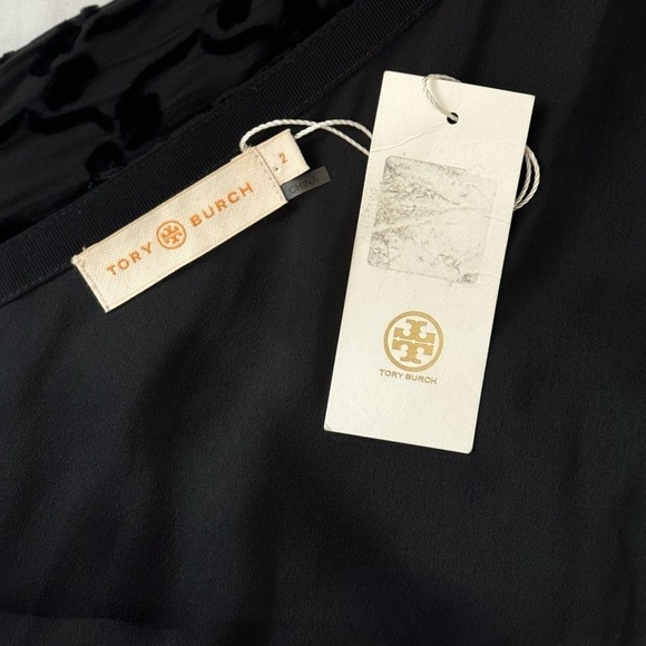 NWT Tory Burch Maxi Silk-Blend Pleated One-Shoulder Devoré Dress - Picture 9 of 9